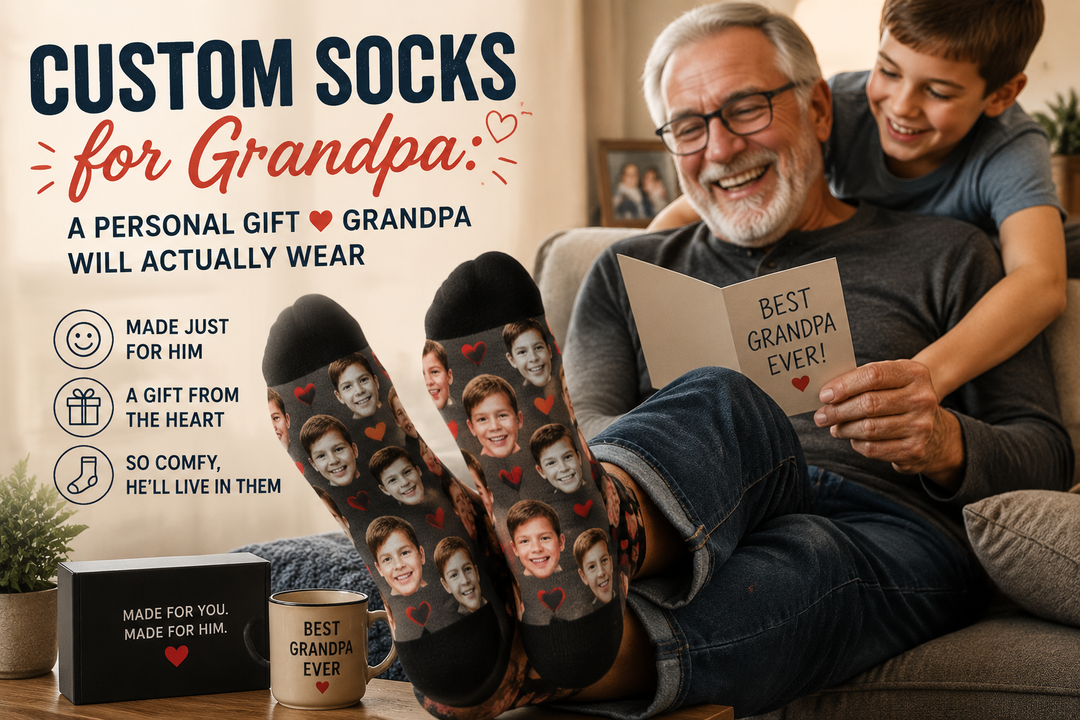 Custom Socks for Grandpa: A Personal Gift Grandpa Will Actually Wear
