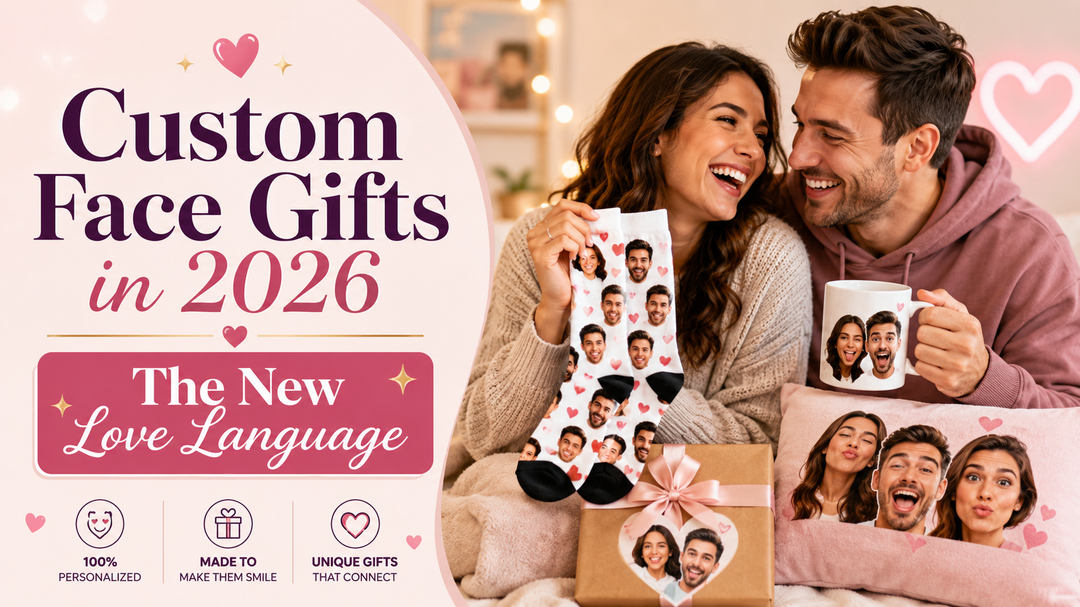  couple custom face gifts ,Custom face socks,Photo blanket