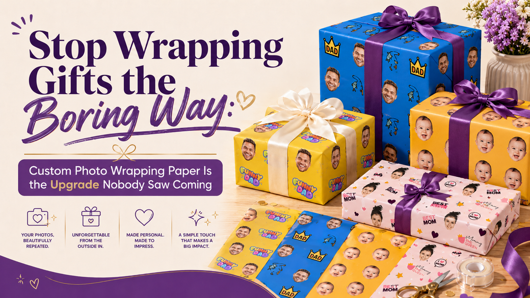 custom face wrapping paper- Father's Day gifts for him