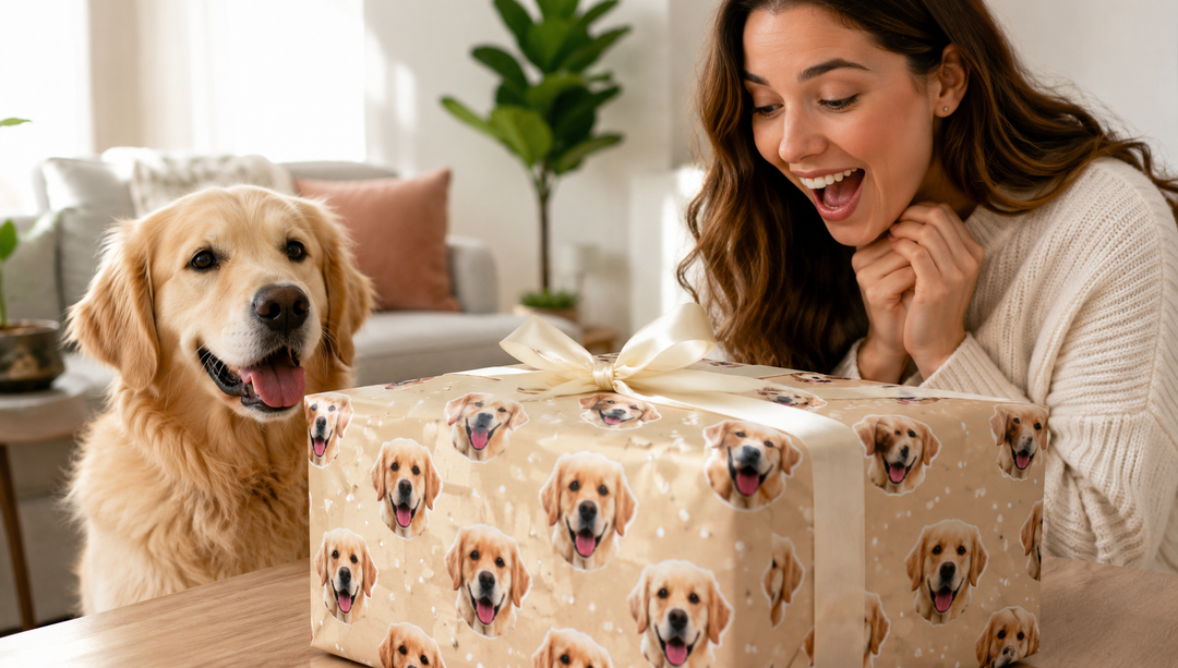 dog face wrapping paper