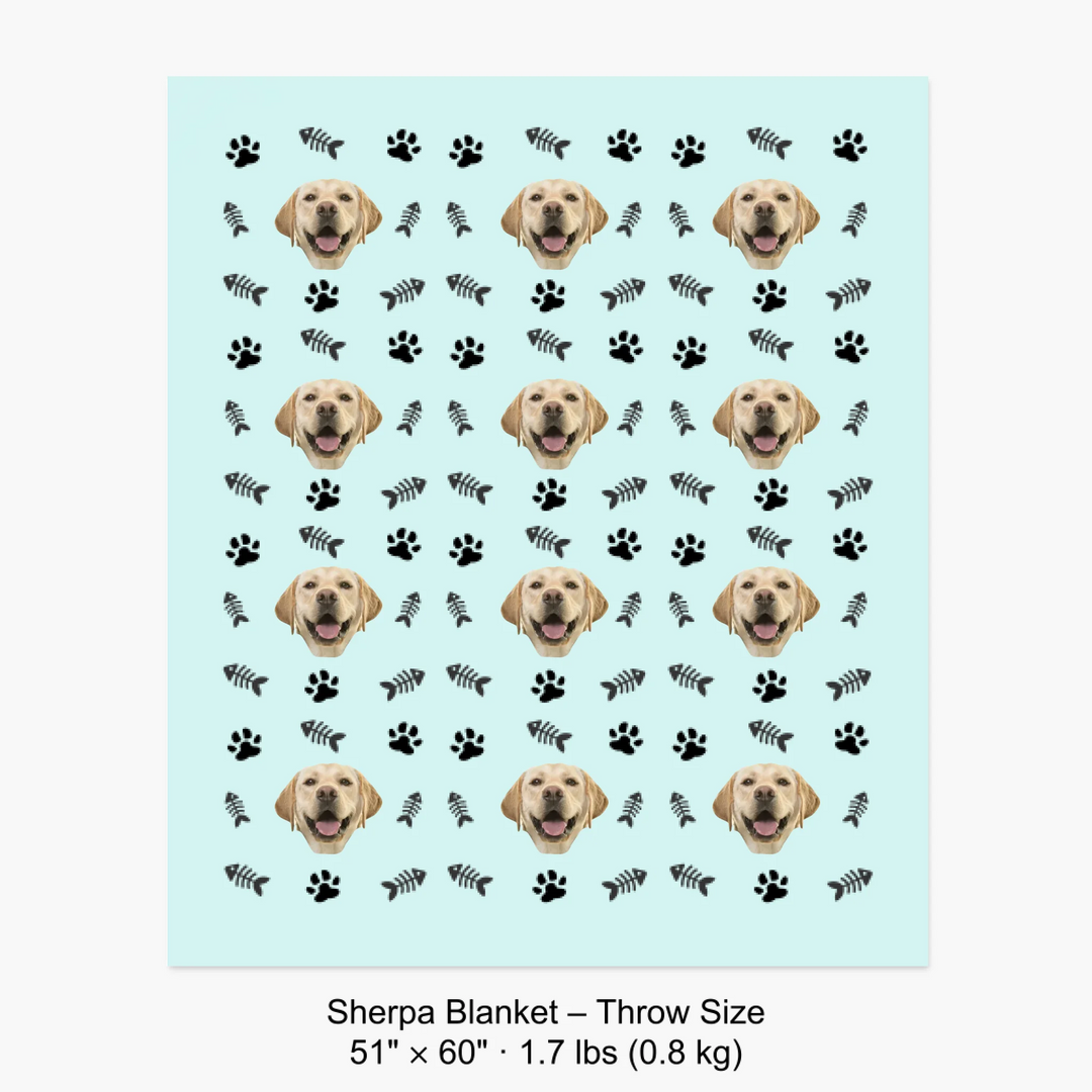 Sherpa Blanket – Throw Size 51" × 60" · 1.7 lbs (0.8 kg) 