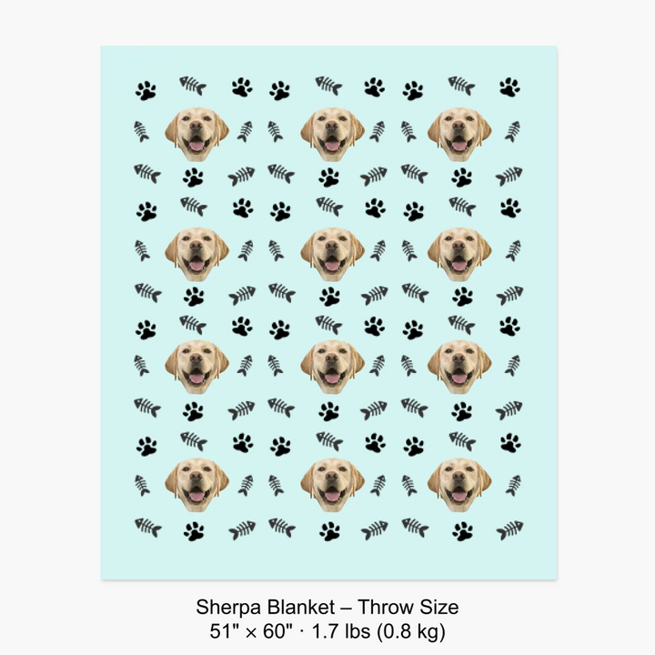 Sherpa Blanket – Throw Size 51" × 60" · 1.7 lbs (0.8 kg) 