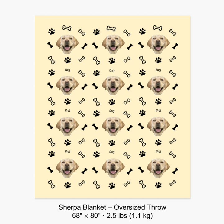 Sherpa Blanket – Oversized Throw 68" × 80" · 2.5 lbs (1.1 kg) 