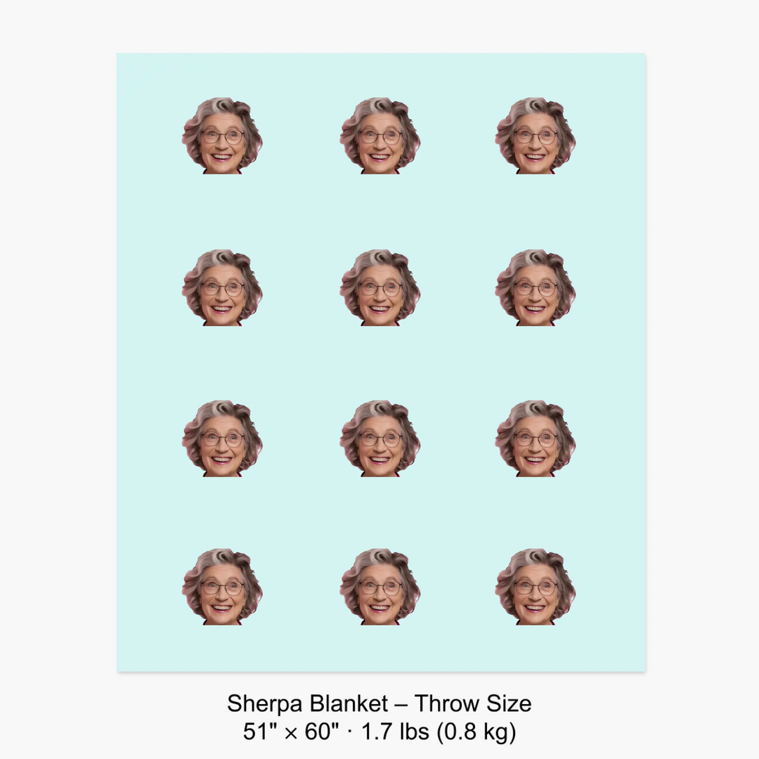 Sherpa Blanket – Throw Size 51" × 60" · 1.7 lbs (0.8 kg) 