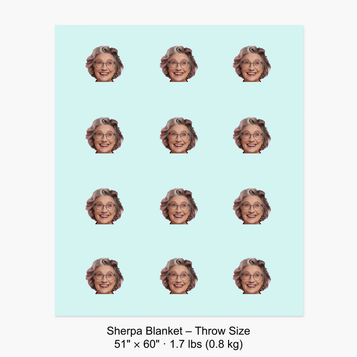Sherpa Blanket – Throw Size 51" × 60" · 1.7 lbs (0.8 kg) 