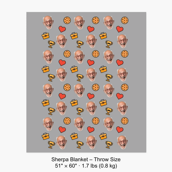 Sherpa Blanket – Throw Size 51" × 60" · 1.7 lbs (0.8 kg) 