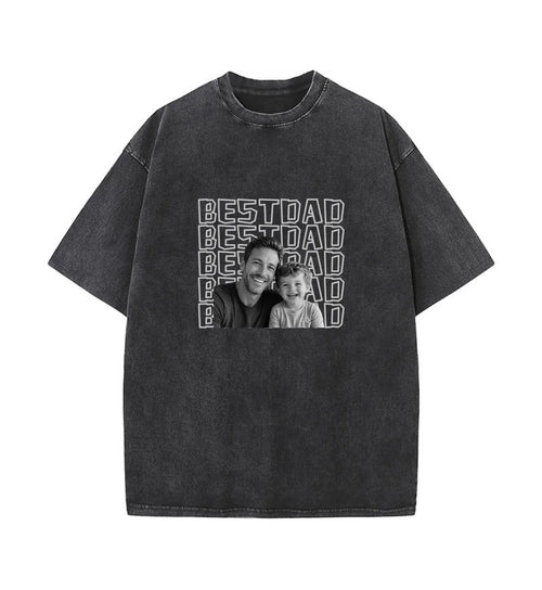 Custom Dad Vintage Photo Shirt: Personalized Fathers Day Shirt With Kids Photo, Funny Dad Shirt, Best Dad Ever Shirt,New Dad Gift