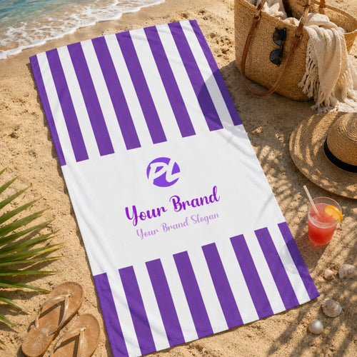 Custom Logo Beach Towel｜Personalized Business Team Gift, Hotel Spa, Waterpark Swim Pool, Brand Logo Corporate