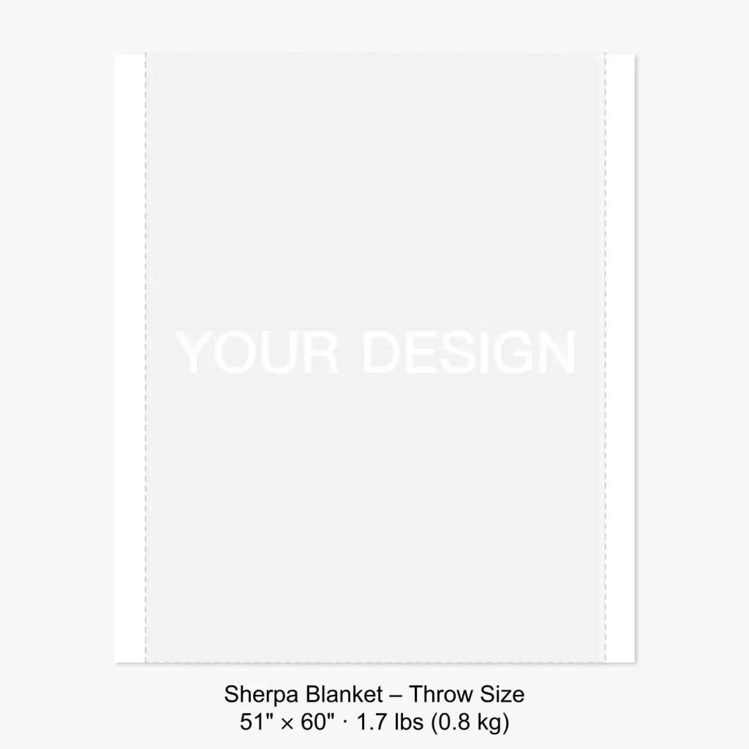 Sherpa Blanket – Throw Size 51" × 60" · 1.7 lbs (0.8 kg) 