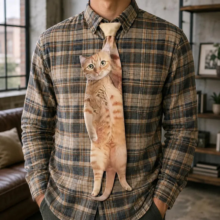 Hanging Cat Tie - Funny Cat Lover Gift | Custom Pet Photo