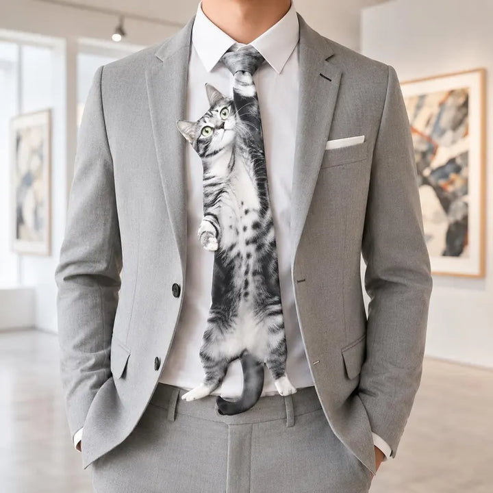 Hanging Cat Tie - Funny Cat Lover Gift | Custom Pet Photo